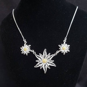 Edelweiss - silver filigree necklace