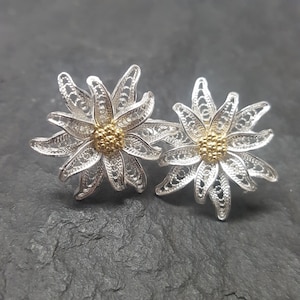 Edelweiss IV - silver filigree earrings