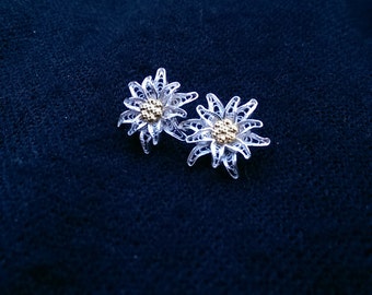 Edelweiss VII - silver filigree earrings
