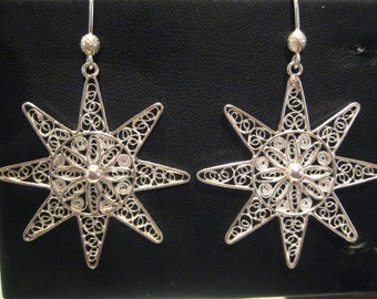 Sun - Silver Filigree Earrings