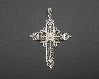 Cross I - silver filigree pendant (optional chain)