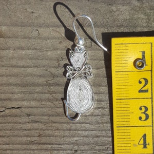 Cat Silver Filigree dangling earrings image 3