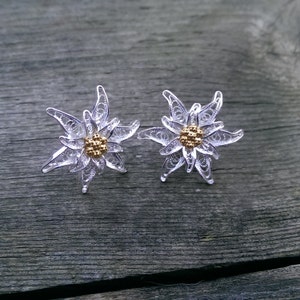 Edelweiss VI - silver filigree earrings