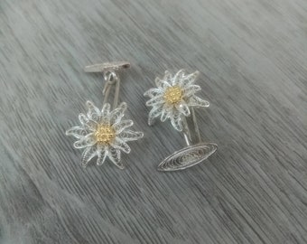 Edelweiss - silver filigree cufflinks