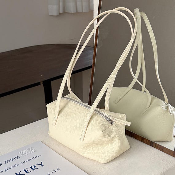 Leather Shoulder Bag,  Women's Underarm Bag, Elegant Shoulder Bag, Leather Minimalist Purse
