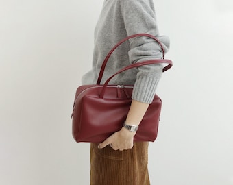 Minimalist Shoulder Bag, Soft Leather Underarm Shoulder Bag, Leather Tote Bag