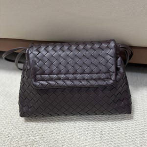 Woven Leather Shoulder Bag, Women's Underarm Bag, Elegant Shoulder Bag, Leather Minimalist Purse image 12