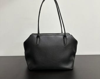 Bolso de hombro de cuero, bolso tote de cuero genuino, bolso de axila para mujer, monedero minimalista de cuero
