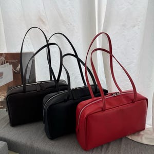 Minimalist Shoulder Bag, Soft Leather Underarm Shoulder Bag, Leather Tote Bag