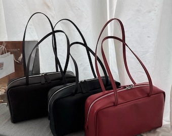 Minimalist Shoulder Bag, Soft Leather Underarm Shoulder Bag, Leather Tote Bag