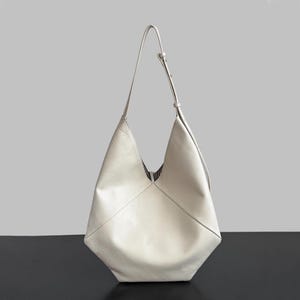 Leather Shoulder Bag, Soft Leather Underarm Tote Bag, Leather Tote Bag, Minimalist Hobo Bag