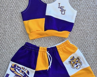 Custom College Set for Football Game Apparel Personalizable University Two Piece Set with Shorts