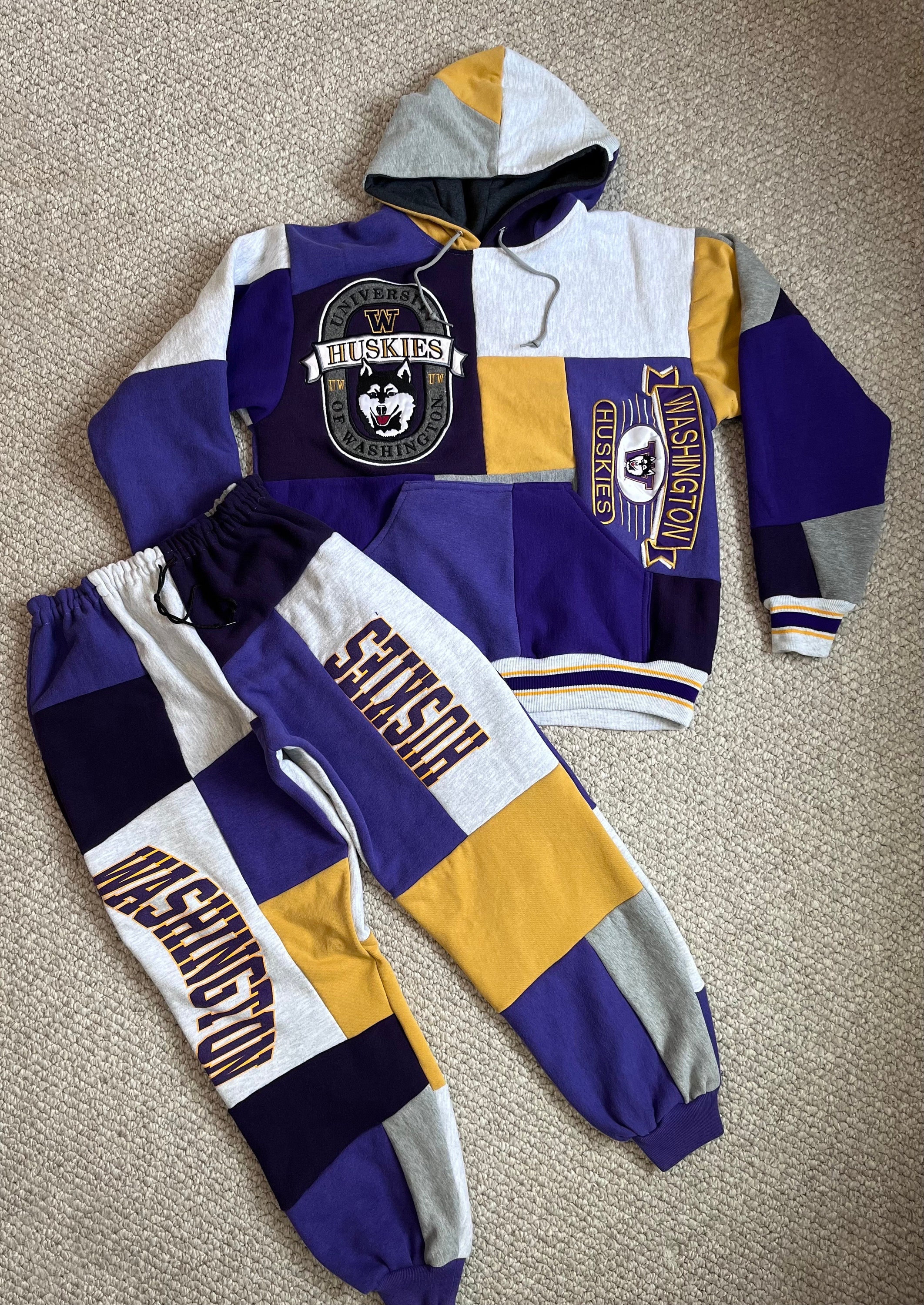 BoTT Patchwork Hoodie & pants setup blue