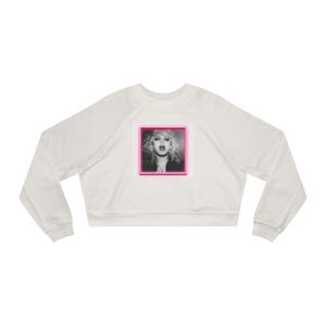 Fierce Cropped Fleece Pullover - Vintage Icon Design, Trendy Sweatshirt, Stylish Women&#39;s Top, Gift for Her, Casual Chilly Days