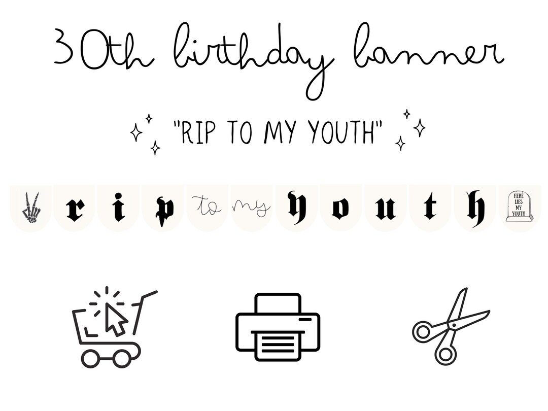 'Death To My Youth' Geburtstags-Banner – Lustige Dekoration Für 30., 40., 50. Geburtstag, 3m Lang