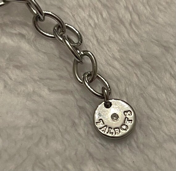 Talbots Circle Texture Link Silver Tone Necklace - image 3