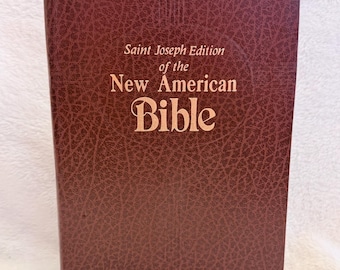 Vintage St Joseph Edition New American Bible Medium Size Brown Catholic Book Publishing