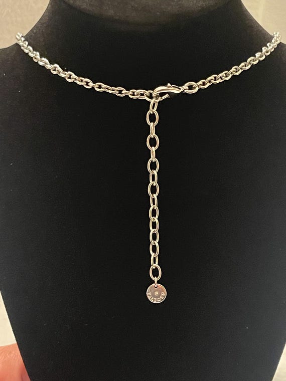 Talbots Circle Texture Link Silver Tone Necklace - image 2