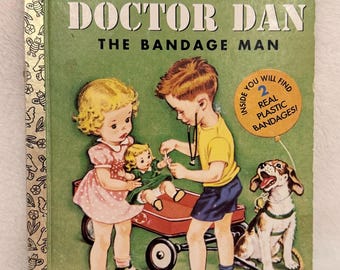 Little Golden Books_Doctor Dan the Bandage Man_WITH 2 Bandages_1977