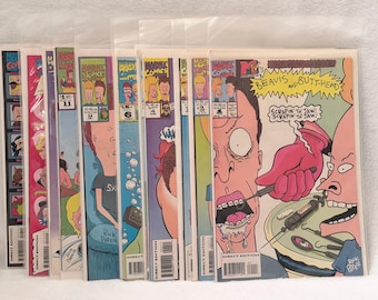 Beavis and Butthead Comics Lot_#1-11,13,14,17,16_protective covering_Like New