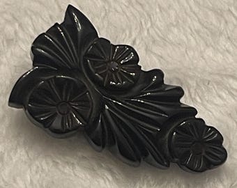 Black Bakelite Fur or Scarf Clip_Tested
