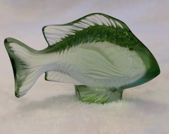 Light Green Lalique Damsel Fish_Signed