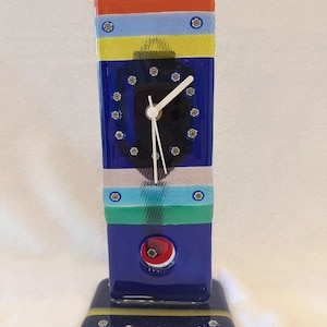 One of a Kind Stunning Murano Glass Pendulum Table Clock_Works Well