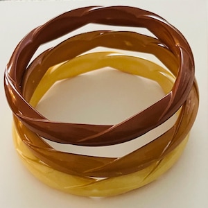 Set of 3 Rare Vintage Buch & Deichmann Spiral Bangle Bracelets_2.5&quot;