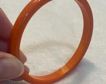 1940s Domed Orange Bakelite Bangle_Simichrome Tested