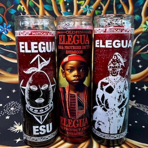 Fixed and Plain Elegua-Eshu Candles || Veladoras Preparadas y Lisas de Eleguá-Esu