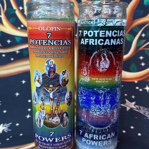 Fixed and Plain 7 African Powers Candles || Veladoras de Los 7 Potencias Africanas Preparadas y Lisas