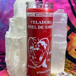 Veladora de Miel de Amor, Roja -- Vela de Miel de Amor Rojo