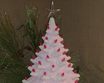 ceramic christmas tree lighted 14 nowell vintage mold pink flocked star - Vintage Ceramic Christmas Tree With Lights ceramic christmas tree lighted 14 nowell vintage mold pink flocked star - Vintage Ceramic Christmas Tree With Lights