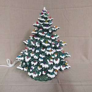 Made to Order Ceramic Christmas Tree Lighted 17" Frazier Fir - Green - Flocked - Lace Base