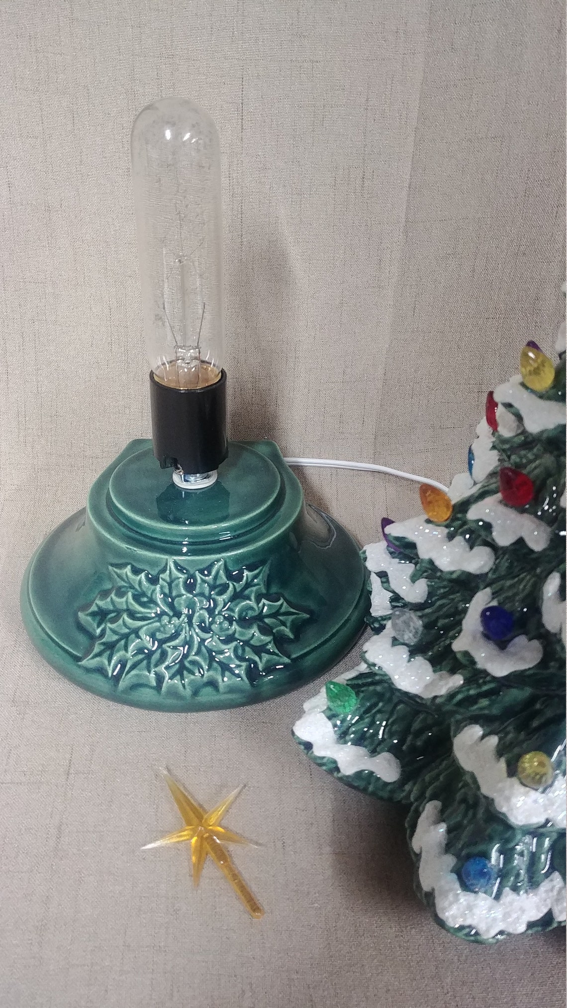 Ceramic Christmas Tree Lighted 14 Nowell Vintage Mold Etsy