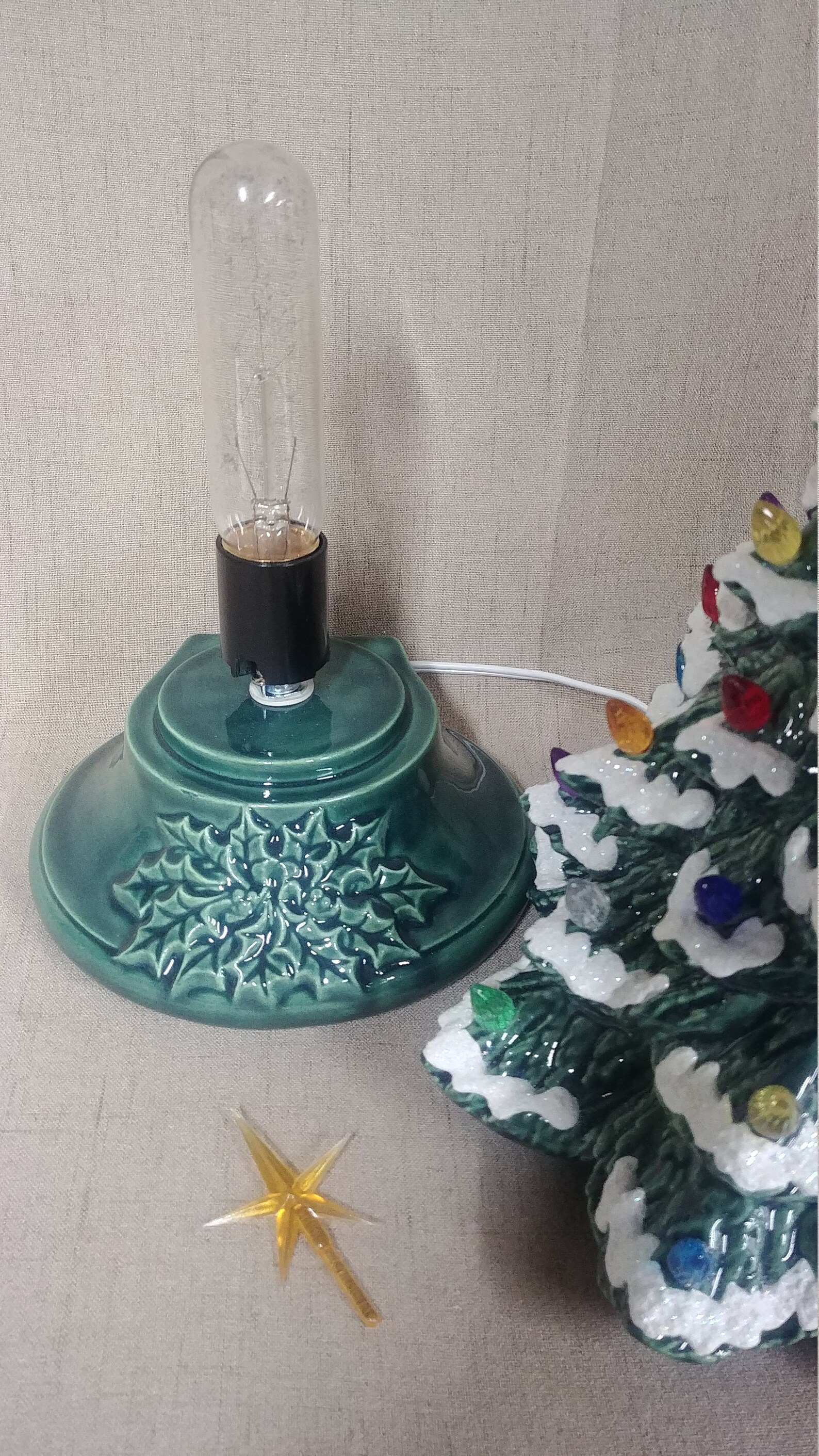 Ceramic Christmas Tree Lighted 14 Nowell Vintage Mold Etsy