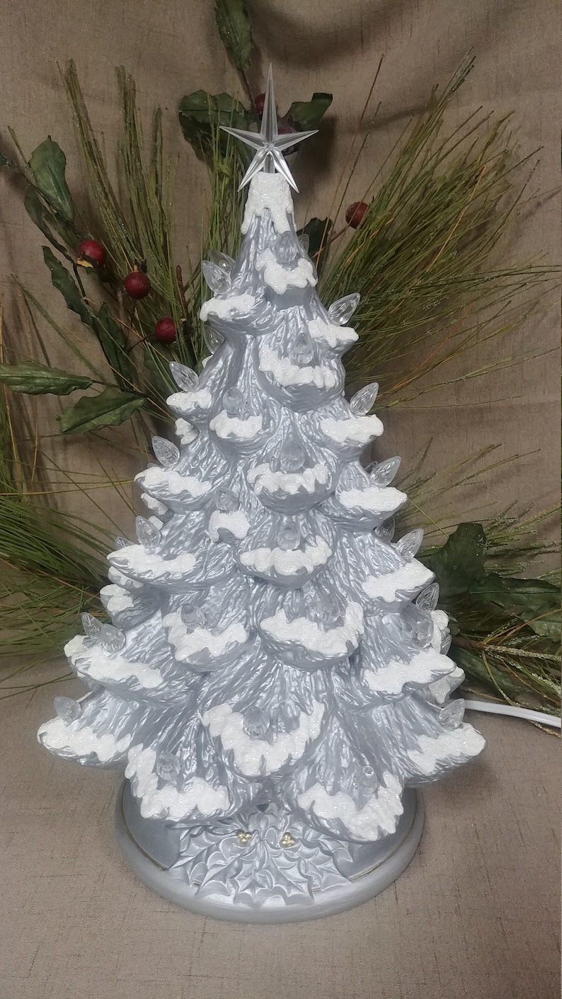 Ceramic Christmas Tree Lighted 14 Nowell Vintage Mold Etsy