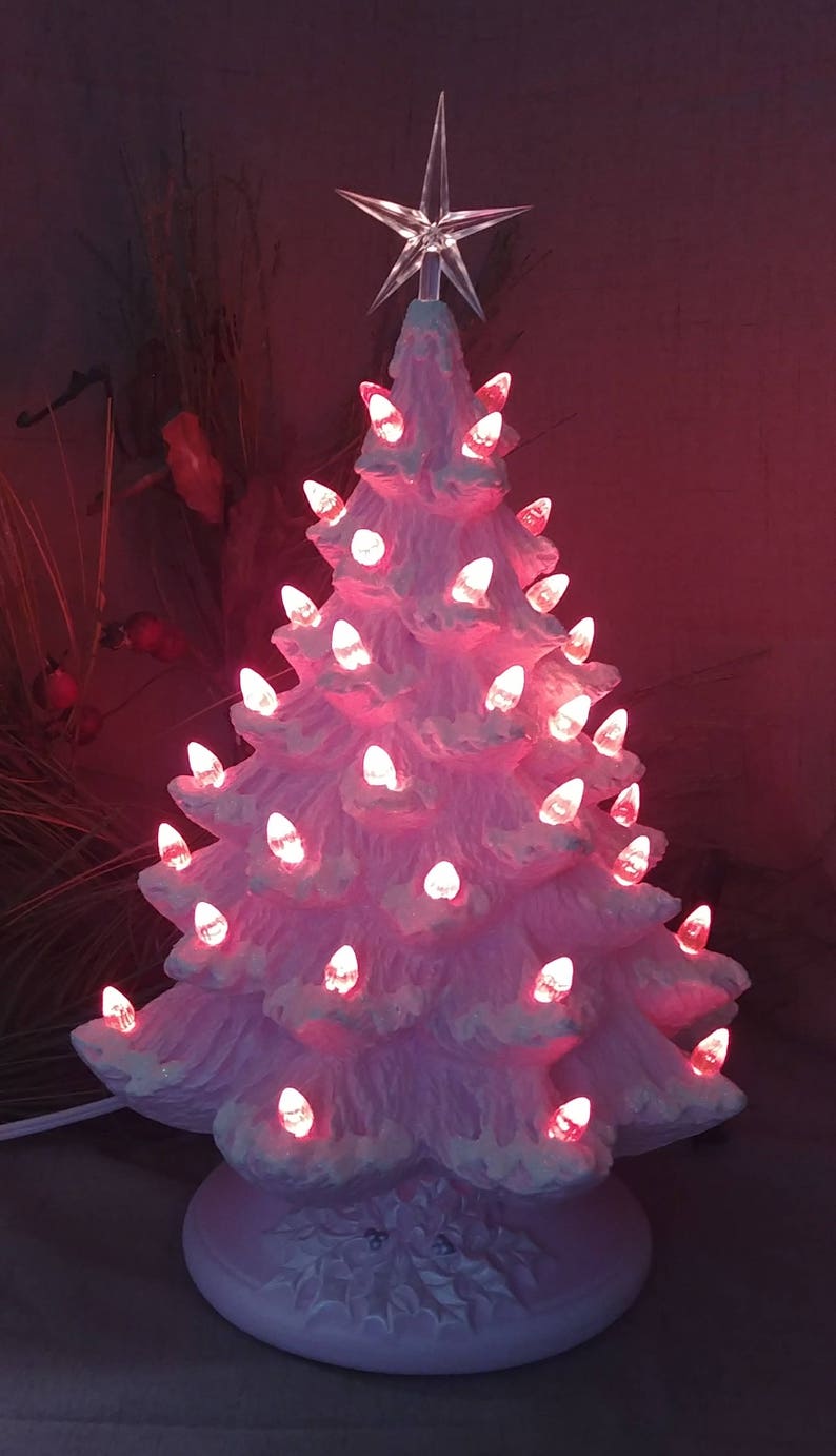 Ceramic Christmas Tree Lighted 14 Nowell Vintage Mold Etsy