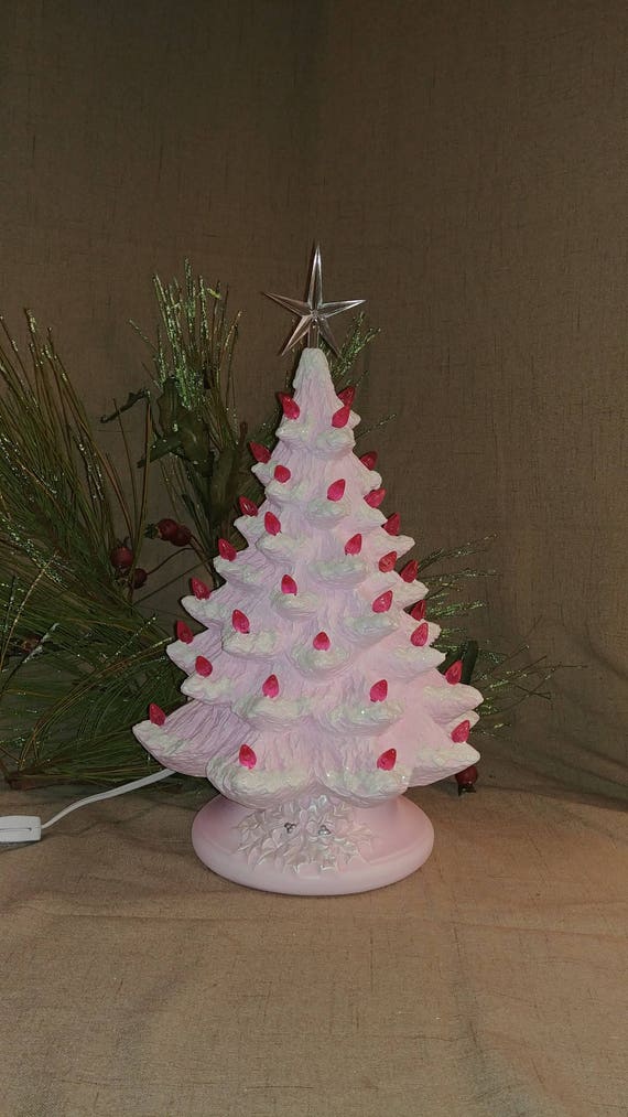 ceramic christmas tree lighted 14 nowell vintage mold etsy where to buy pink christmas lights