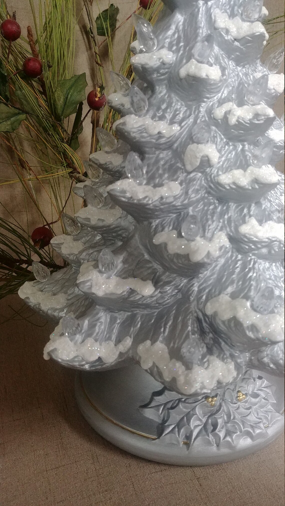 Ceramic Christmas Tree Lighted 14 Nowell Vintage Mold Etsy