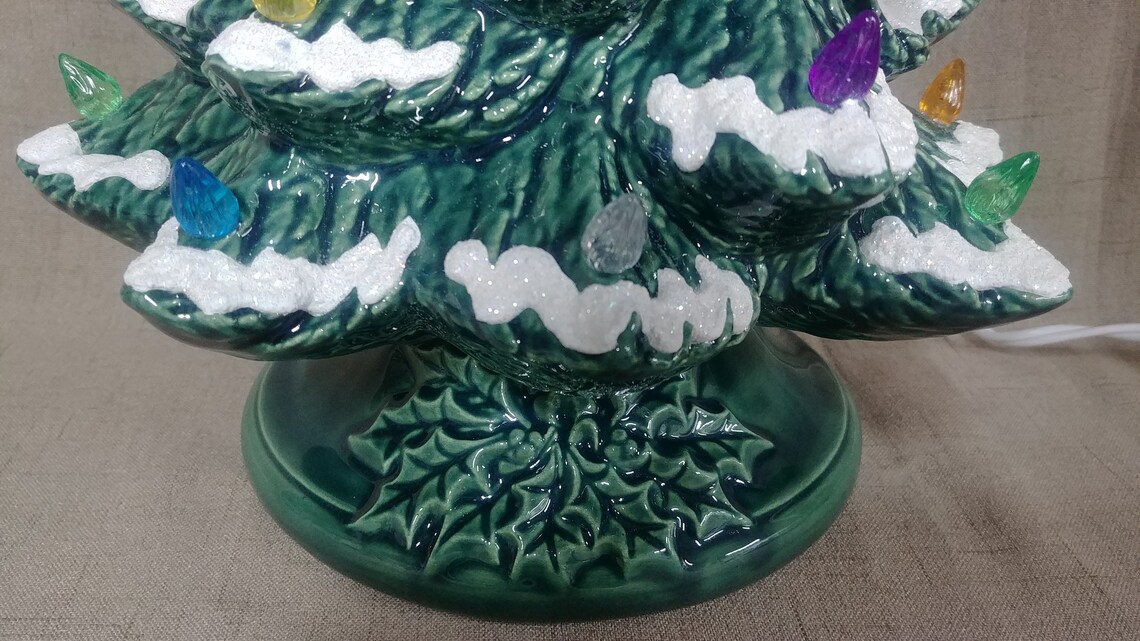 Ceramic Christmas Tree Lighted 14 Nowell Vintage Mold Etsy