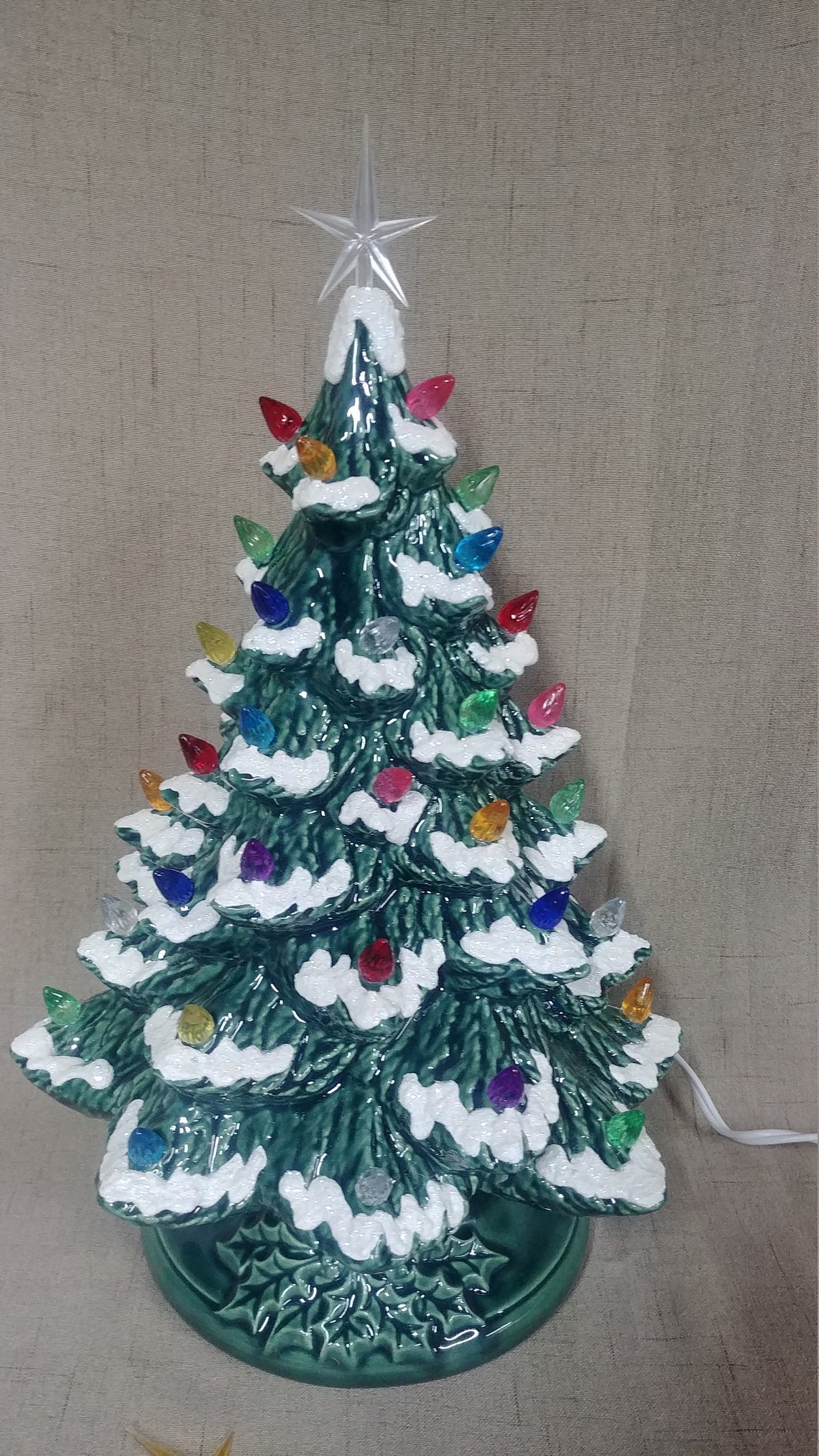 Ceramic Christmas Tree Lighted 14 Nowell Vintage Mold Etsy Australia