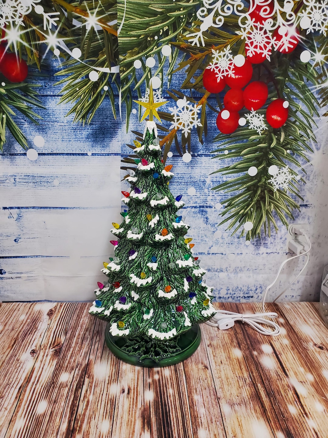 Ceramic Christmas Tree Lighted 20