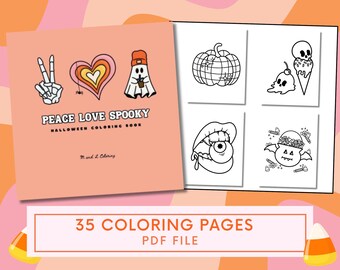 Halloween Coloring Pages – 35 Spooky Designs for Relaxation (Digital Download)