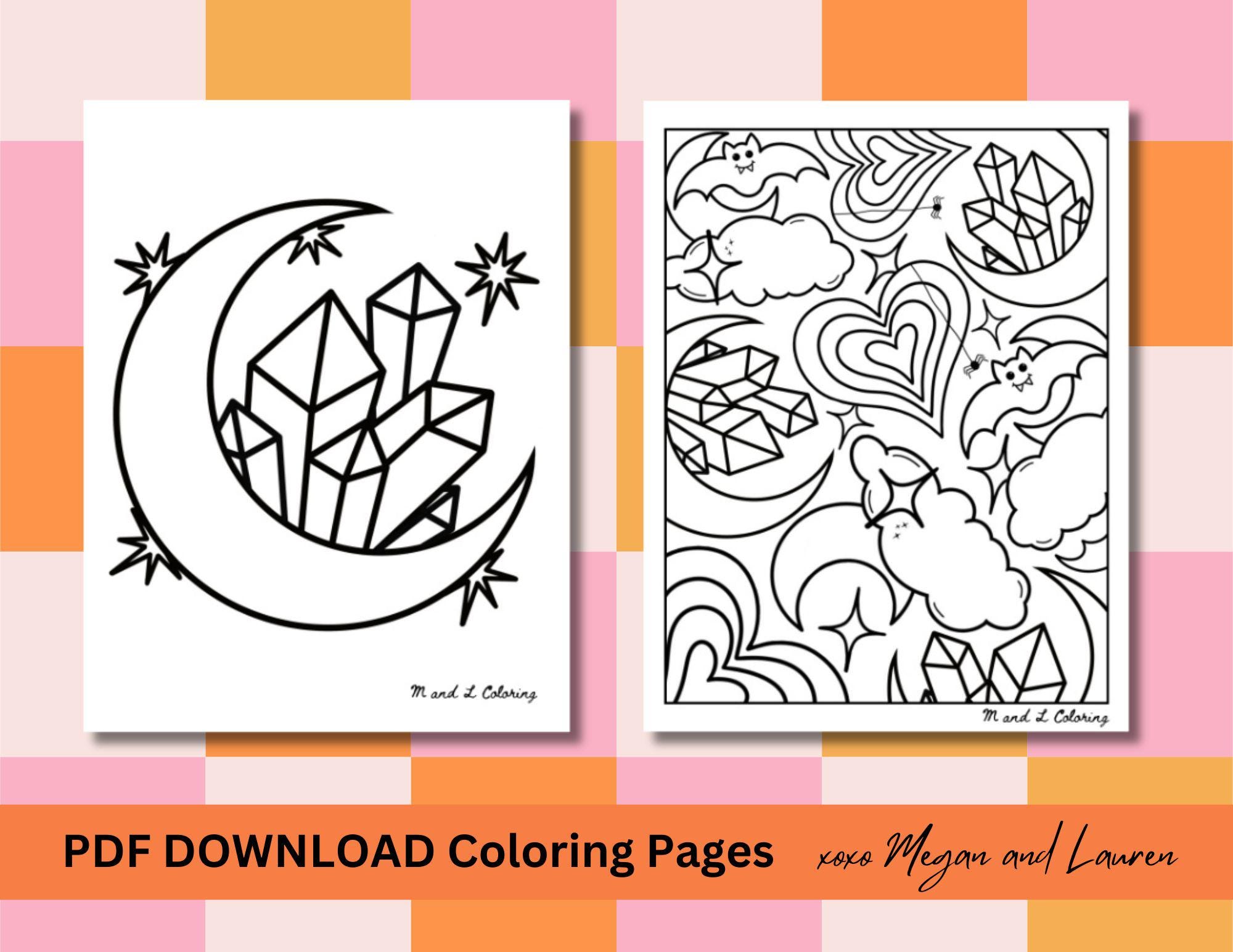 Spooky Cute Halloween Coloring Pages | Set of 6 (instant Download PDF ...