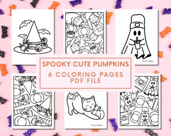 Spooky Cute Halloween Coloring Pages | Printable Designs (PDF)
