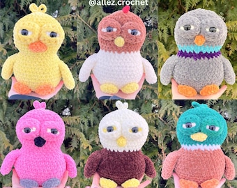 6in1 怪しい鳥のかぎ針編みパターンバンドル PDF デジタルダウンロード アミグルミぬいぐるみのパターン