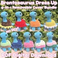 9-in-1 Brontosaurus Dress Up Crochet Pattern Bundle: PDF Digital Download (With Removable Outfits!)