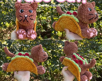 Taco Cat Pattern PDF Digital Download Amigurumi Stuffed Animal Crochet Cat Plushie Pattern