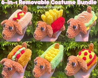 6-in-1 Little Pup Dress Up Crochet Pattern Bundle: PDF Digital Download (With Removable Outfits!)